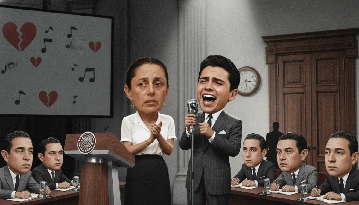 Caricatura: La mañanera se volvió La Voz… México, pero con votación en tiempo real