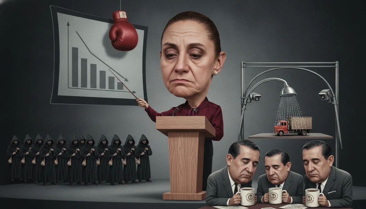 Caricatura: Medio kilo de estrategia: la mañanera que presumió la mitad y guardó la otra mitad