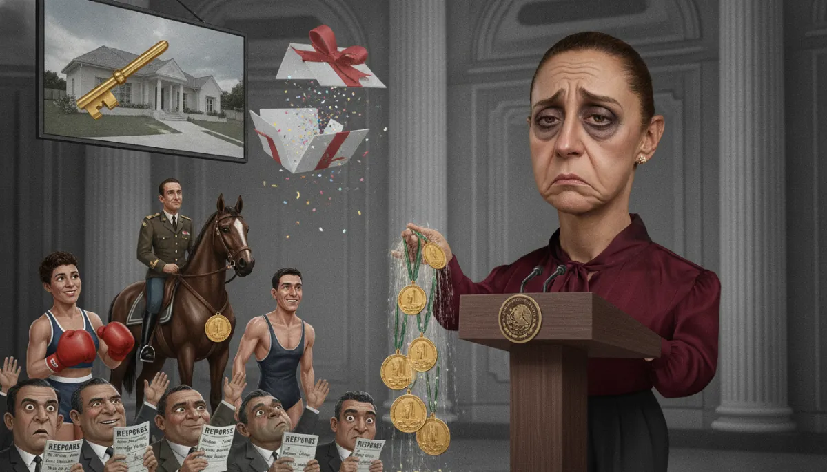 Caricatura: 407 medallas, dos sorpresas y un Pepe Grillo: la mañanera olímpica