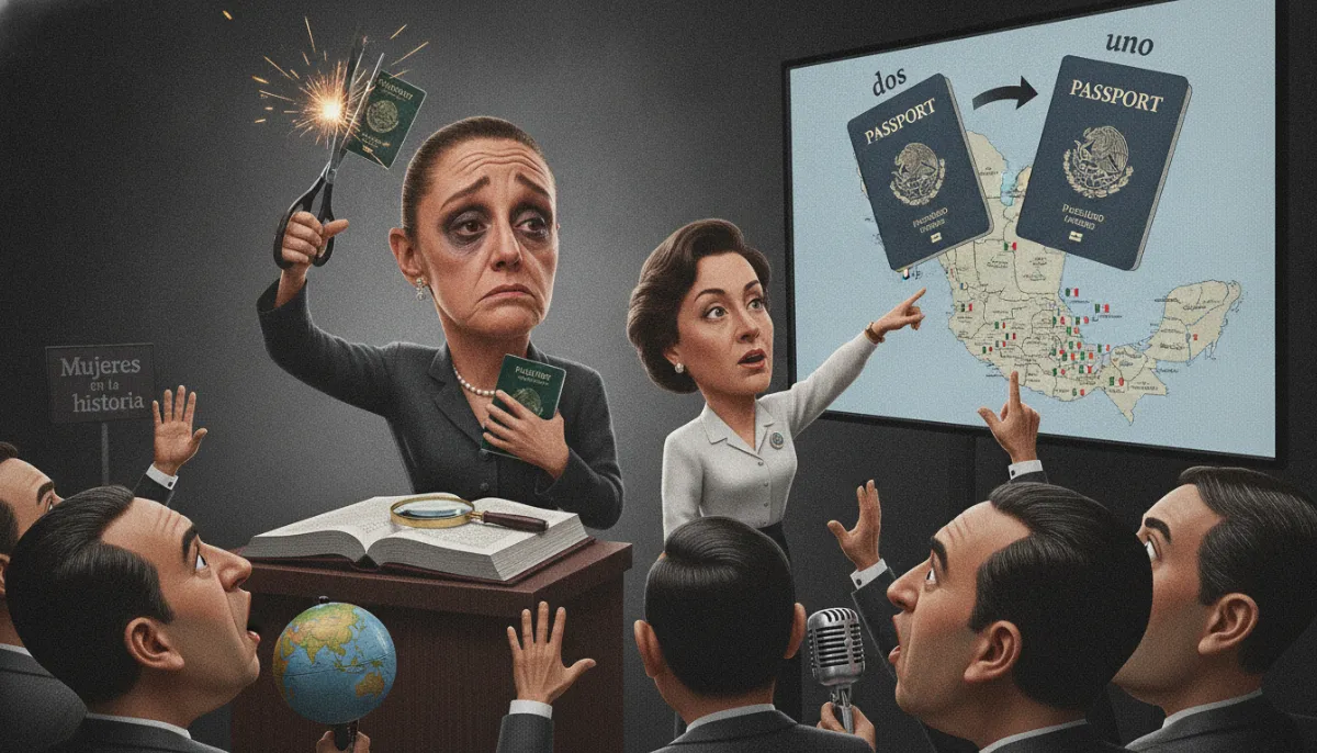 Caricatura: Renunciar a la otra nacionalidad: el trámite de cortar con tu segundo pasaporte