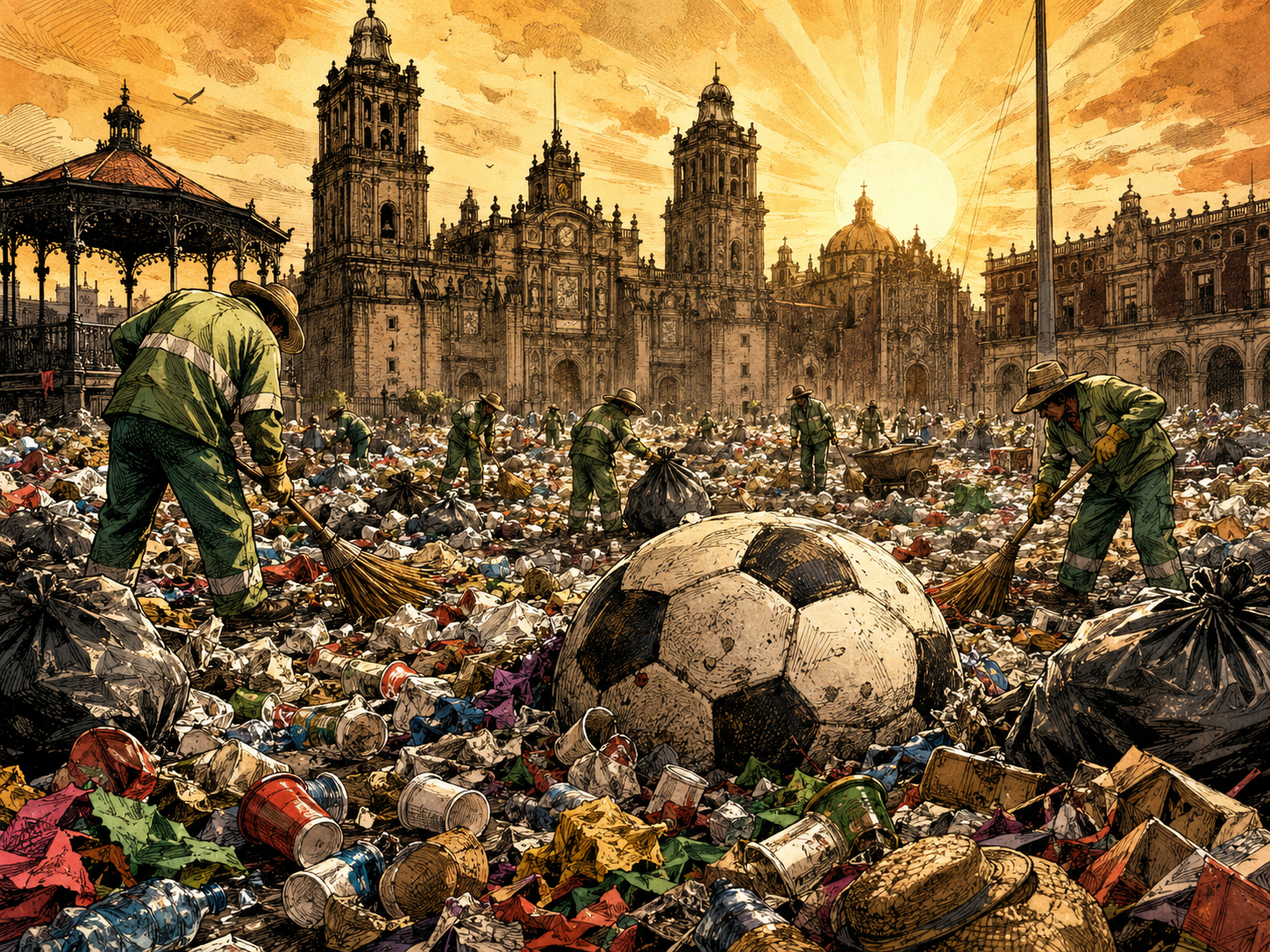 36 toneladas de civismo: la otra cosecha mundialista de Guadalajara