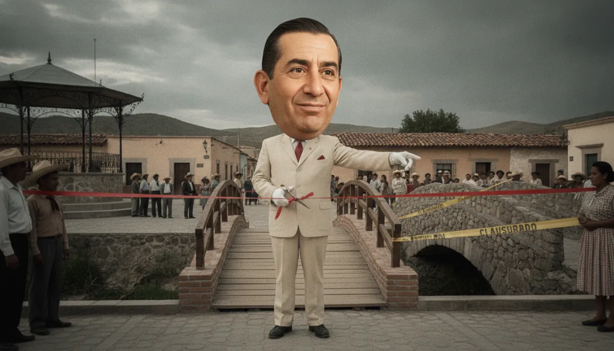 Adrián de la Garza inaugura dos obras propias y amenaza con clausurar una del Estado: el arte de cortar listones y cintas de clausura
